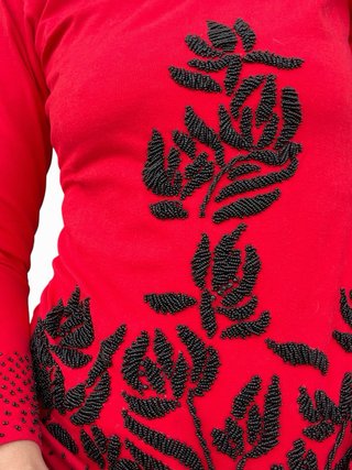 Maglia vintage manica lunga con ricamo