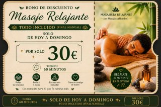 Masaje relajante y descontracturante (OFERTAS%)