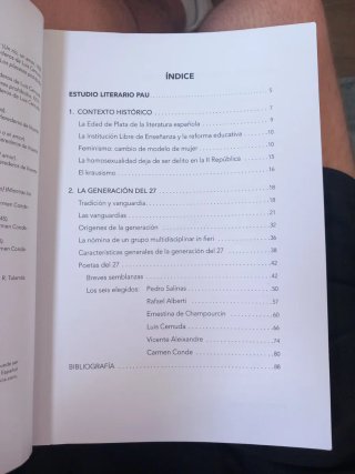 Antología generación del 27. Pruebas PAU