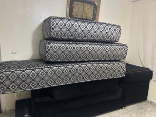 Sofá cama modular negro