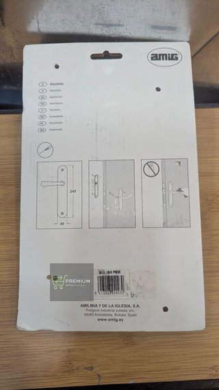 2 Juego de manilla con placa de puerta Arosa de aluminio