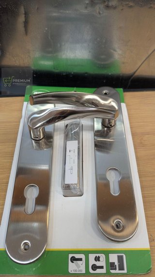 2 Juego de manilla con placa de puerta Arosa de aluminio