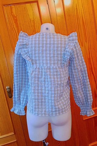 Blusa Springfield cuadros volantes bordado