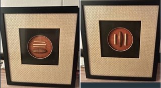 Pareja Cuadros Decorativos Madera y Tela