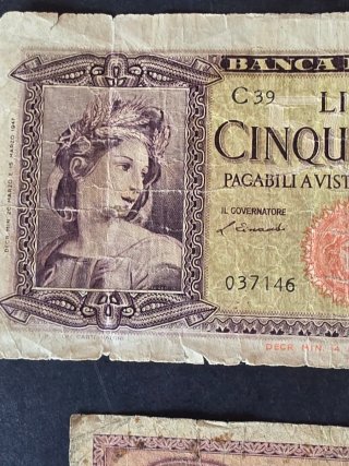 Lotes de Billetes Italianos clásicos.