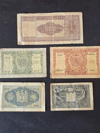 Lotes de Billetes Italianos clásicos.