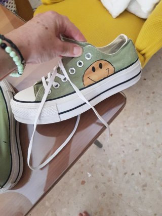 Botas Converse Verdes con Smiley