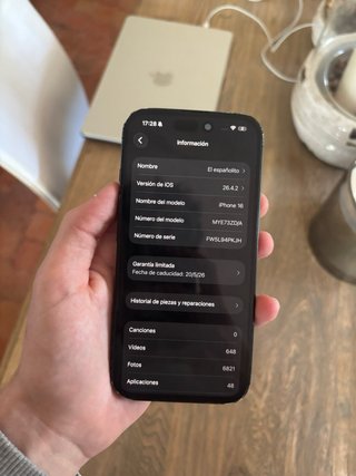 iPhone 16 Negro 128GB 100% Batería