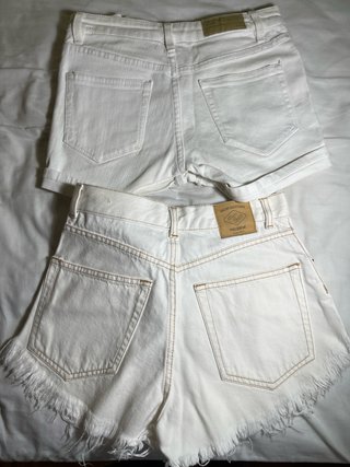 2 Pantalones Cortos Blancos Talla 32