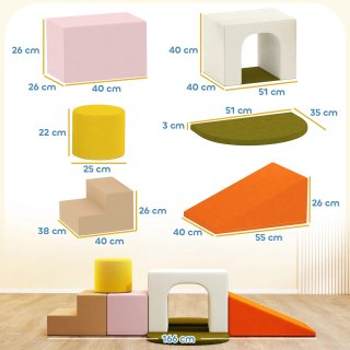 Set 8 Costruzioni Morbide per Bambini 0-3 Anni