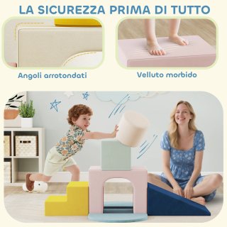 Set 8 Costruzioni Morbide per Bambini 0-3 Anni