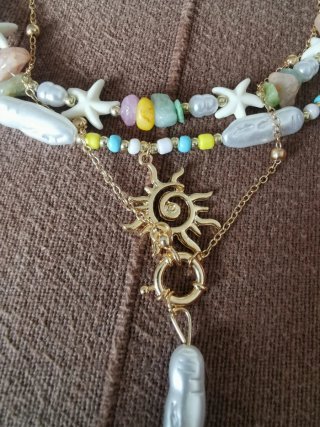 Collar 3 en 1 verano piedras naturales