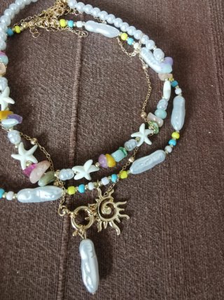 Collar 3 en 1 verano piedras naturales