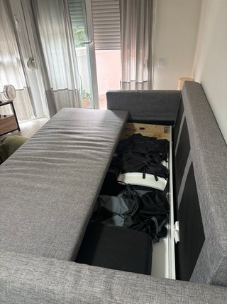 Sofá Cama Ikea Gris con Arcón