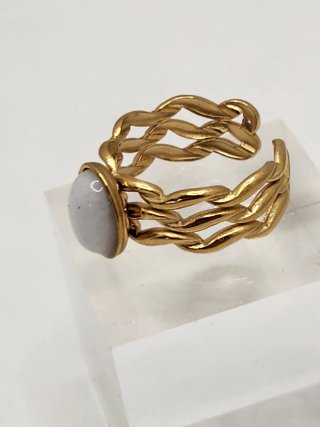 Anillo Acero Quirúrgico Baño Oro Ajustable