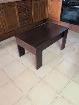 Mesa centro elevable madera marrón