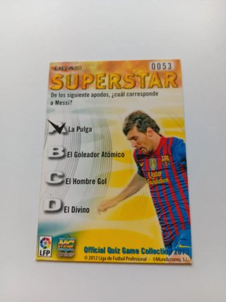 Ficha Messi LIGA 2013 Quiz Game
