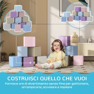 Set 12 Cubi Giocattolo Morbidi Bambini 12-36 Mesi