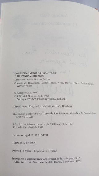 El Manuscrito Carmesí. Dedicado por Antonio Gala