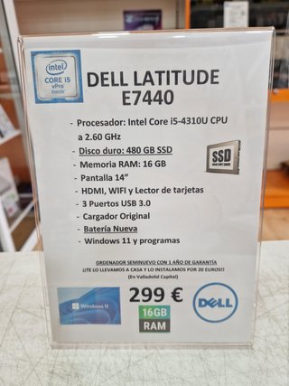 Dell Latitude E7440 Intel Core i5 SSD 480GB