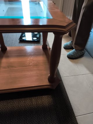Mesa de centro madera y cristal