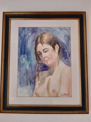 Acuarela 50x63 con marco y cristal