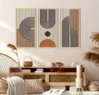 3 Adornos de Pared Madera