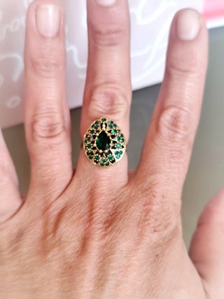 Anillo Vintage Plata 925 Esmeralda