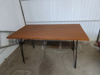 Mesa comedor madera y metal 141x80