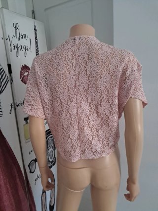 Top Zara anudado rosa talla L