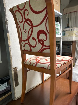6 Sillas Comedor Tapizadas Tela y Madera de cerezo