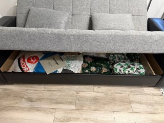 Sofá cama 3 plazas gris y negro