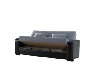 Sofá cama 3 plazas gris y negro