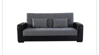 Sofá cama 3 plazas gris y negro