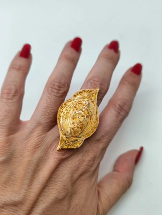 Anillo Oro 21kt Lanzadera picos