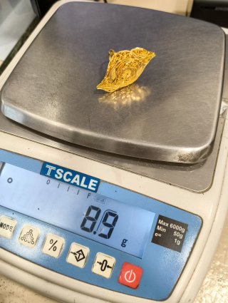 Anillo Oro 21kt Lanzadera picos