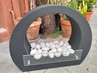 Chimenea Bioetanol Pur Line Saturno Negra