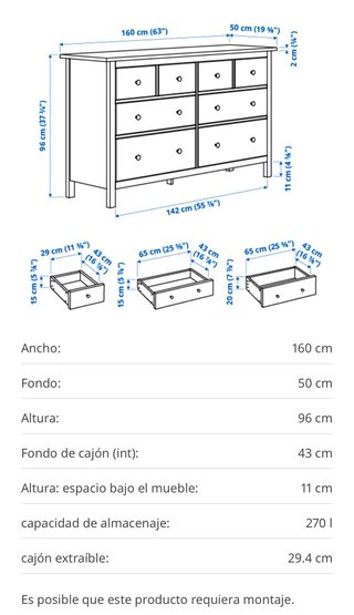 Cómoda IKEA HEMNES 8 cajones