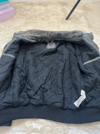 Giubbotto aviatore in pelle vintage da uomo grigio