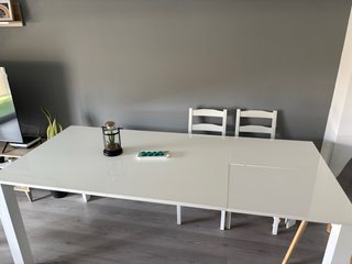 Mesa comedor extensible blanca 1,40/2,00x90