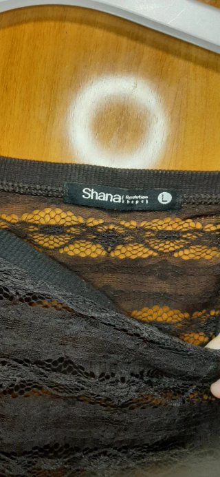 Blusa Shana Talla L semitransparente Marrón