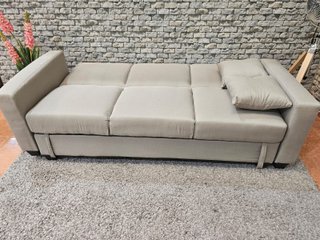 Sofá Cama de 3 Plazas con Arcón Beige