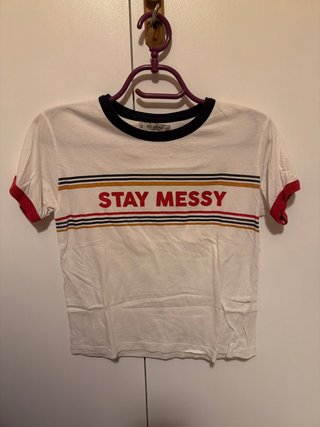 Camiseta Stay Messy Pull&Bear Talla S