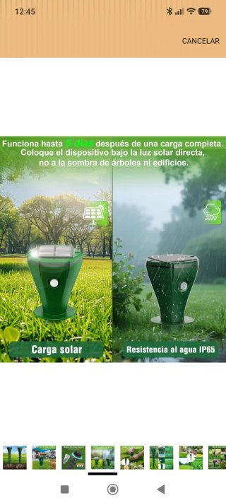 Ahuyentador de topos, animales y plagas solar Patt