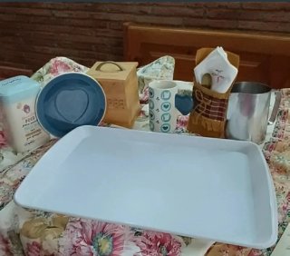 Set de cafe y Cortina
