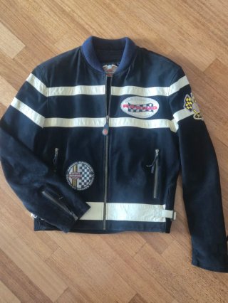 Giacca vintage Harley-Davidson Racing Camoscio L