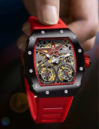 Reloj ONOLA Lujo Hombre Negro/Rojo