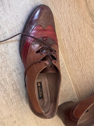 Zapatos Oxford Marrón y Rojo Talla 37