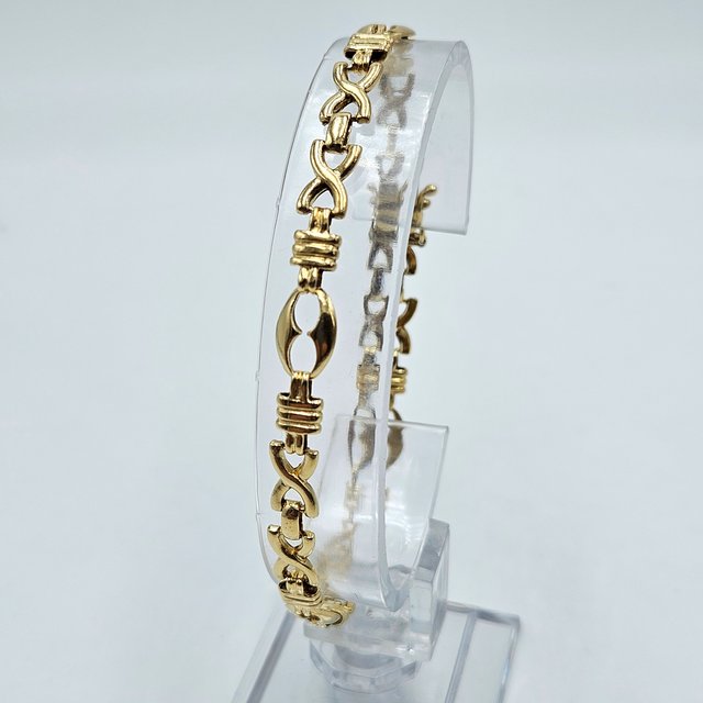 Pulsera de Oro Maciza 18K Combinada, 11,36gr, 21cm