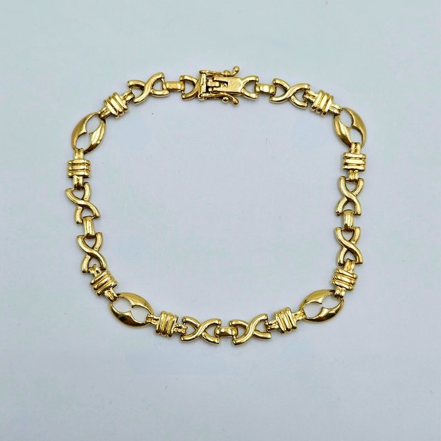 Pulsera de Oro Maciza 18K Combinada, 11,36gr, 21cm
